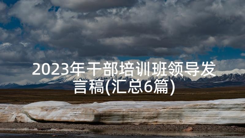 2023年干部培训班领导发言稿(汇总6篇)