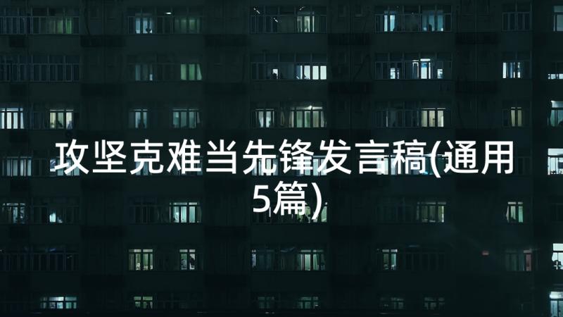 攻坚克难当先锋发言稿(通用5篇)