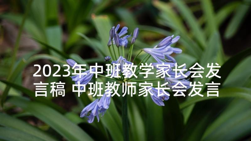 2023年中班教学家长会发言稿 中班教师家长会发言稿(汇总6篇)