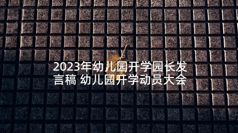 2023年幼儿园开学园长发言稿 幼儿园开学动员大会园长发言稿(优质5篇)