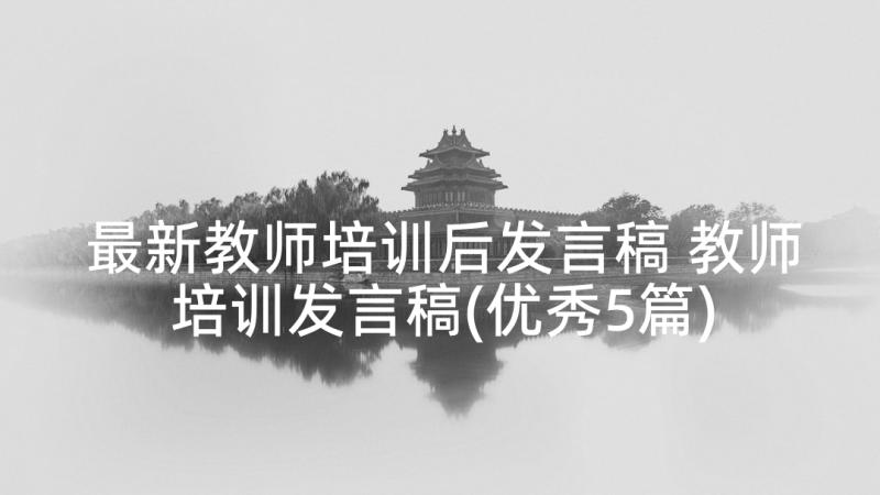 最新教师培训后发言稿 教师培训发言稿(优秀5篇)