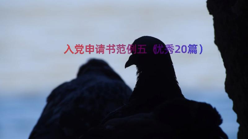 入党申请书范例五（优秀20篇）