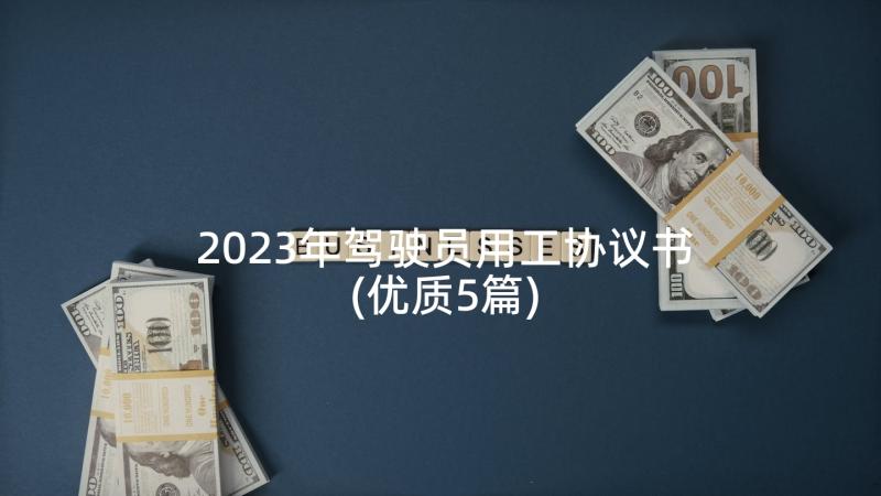 2023年驾驶员用工协议书(优质5篇)