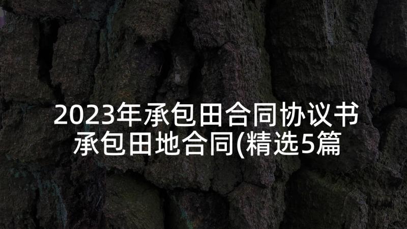 2023年承包田合同协议书 承包田地合同(精选5篇)