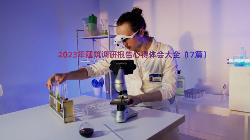 2023年建筑调研报告心得体会大全（17篇）