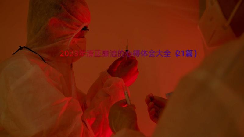 2023年清正廉洁的心得体会大全（21篇）