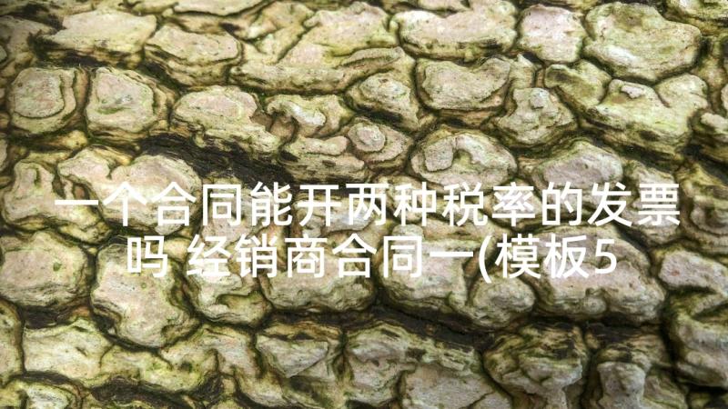 一个合同能开两种税率的发票吗 经销商合同一(模板5篇)