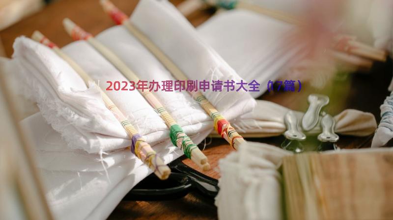 2023年办理印刷申请书大全（17篇）