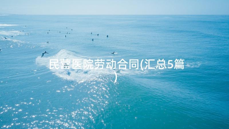 民营医院劳动合同(汇总5篇)