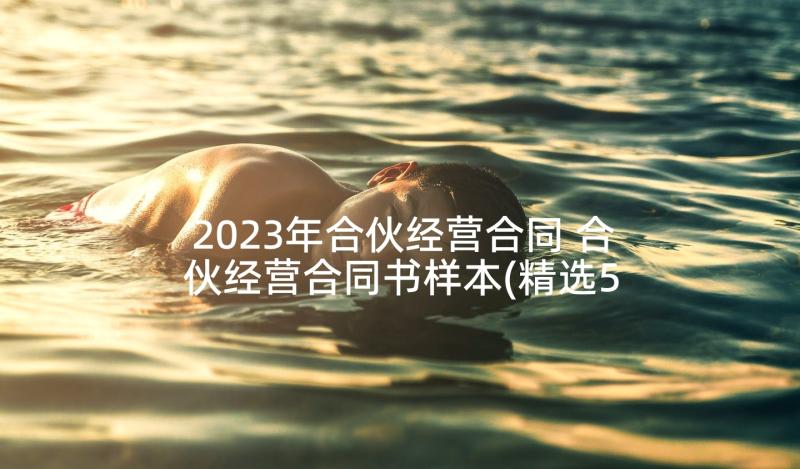 2023年合伙经营合同 合伙经营合同书样本(精选5篇)