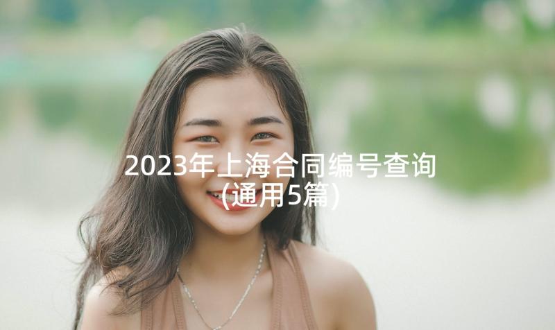 2023年上海合同编号查询(通用5篇)