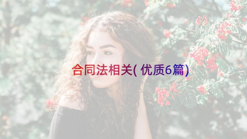 合同法相关(优质6篇)