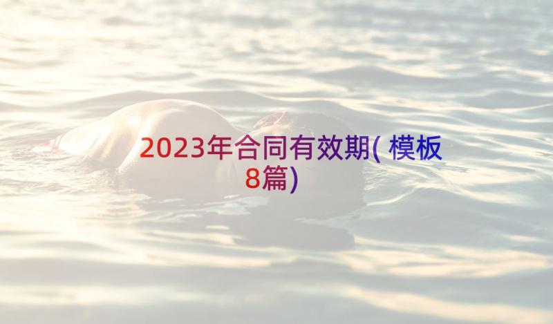 2023年合同有效期(模板8篇)