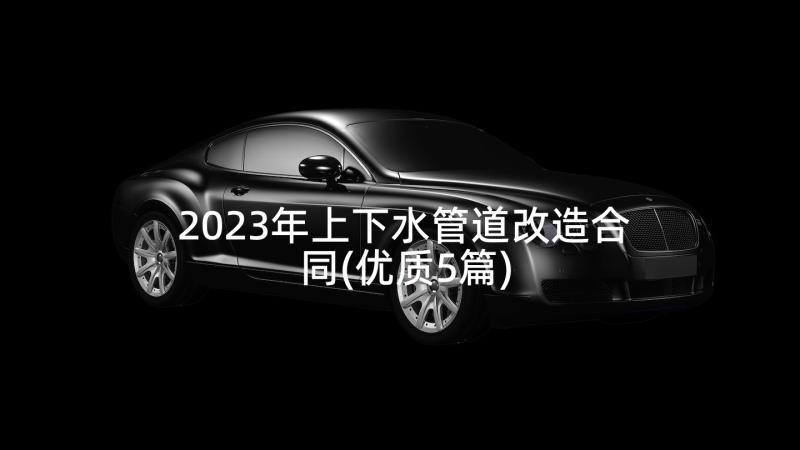 2023年上下水管道改造合同(优质5篇)