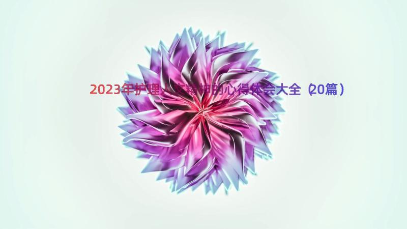 2023年护理人文精神的心得体会大全（20篇）