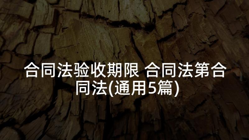 合同法验收期限 合同法第合同法(通用5篇)