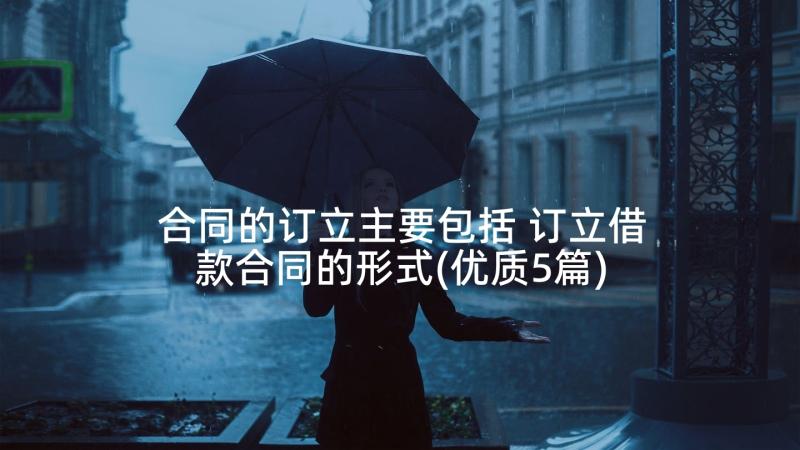 合同的订立主要包括 订立借款合同的形式(优质5篇)