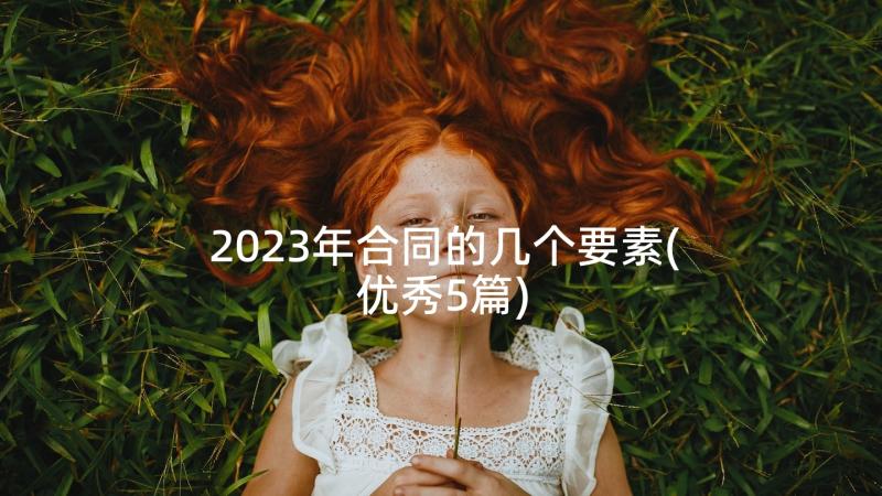 2023年合同的几个要素(优秀5篇)