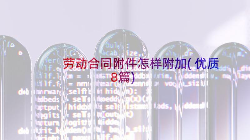 劳动合同附件怎样附加(优质8篇)