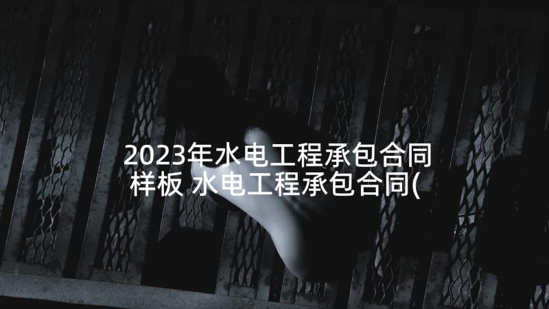 2023年水电工程承包合同样板 水电工程承包合同(精选8篇)