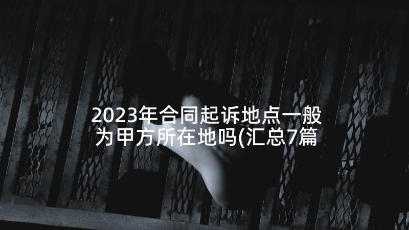 2023年合同起诉地点一般为甲方所在地吗(汇总7篇)