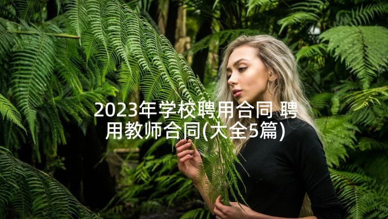 2023年学校聘用合同 聘用教师合同(大全5篇)