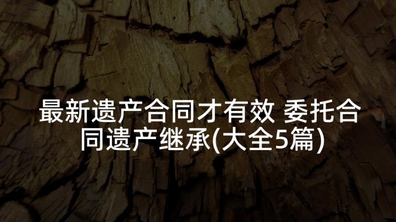 最新遗产合同才有效 委托合同遗产继承(大全5篇)