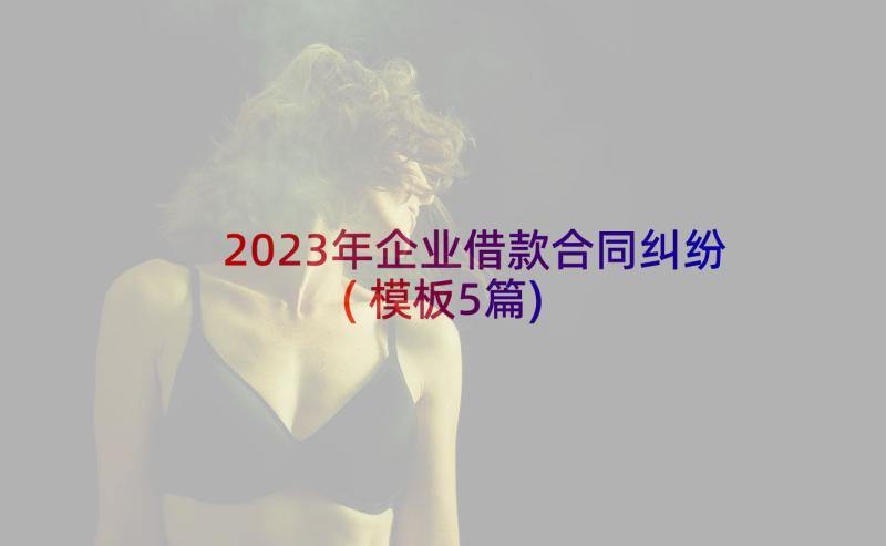 2023年企业借款合同纠纷(模板5篇)