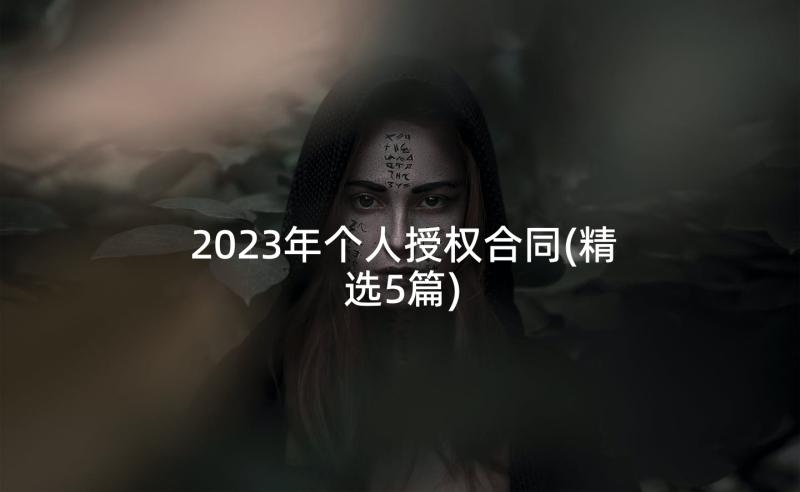 2023年个人授权合同(精选5篇)