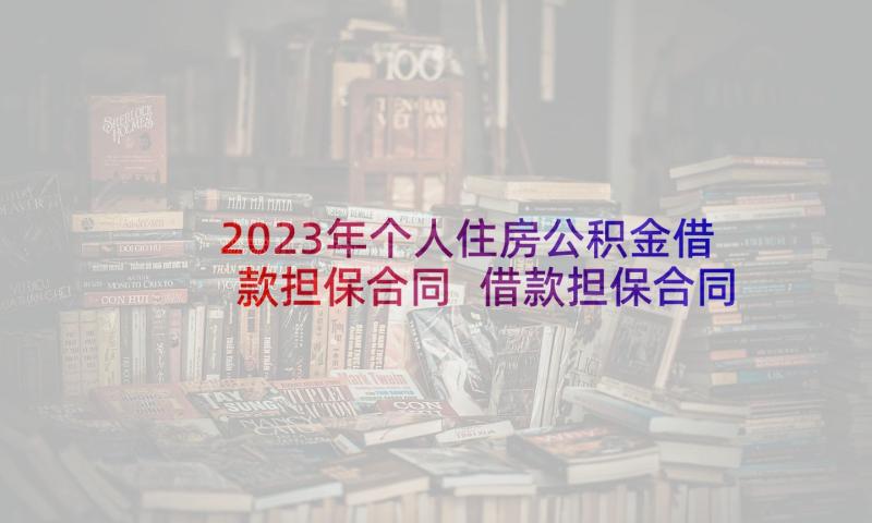 2023年个人住房公积金借款担保合同 借款担保合同(大全9篇)