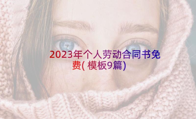 2023年个人劳动合同书免费(模板9篇)