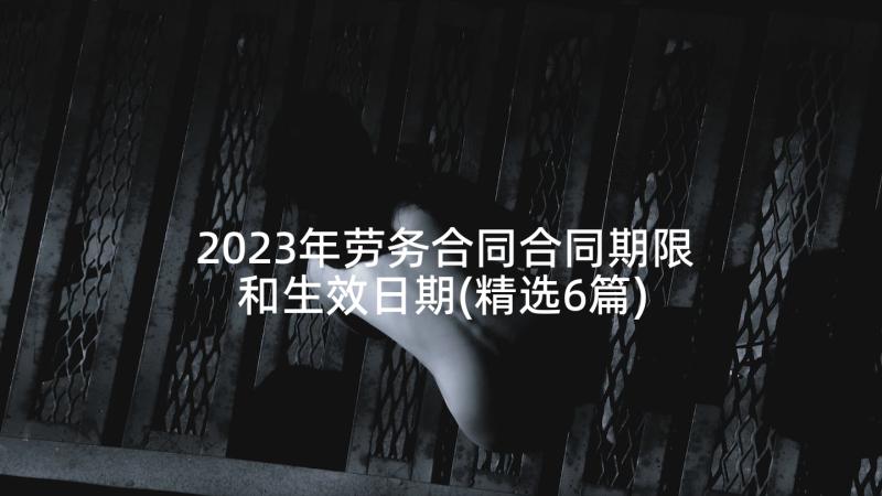2023年劳务合同合同期限和生效日期(精选6篇)