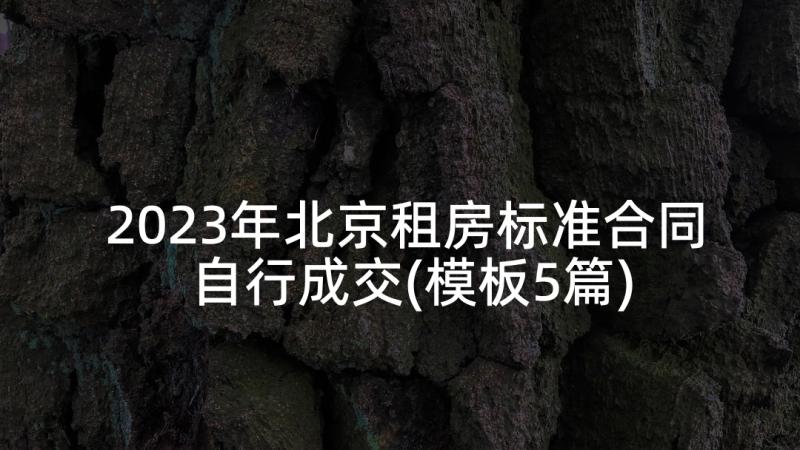 2023年北京租房标准合同自行成交(模板5篇)