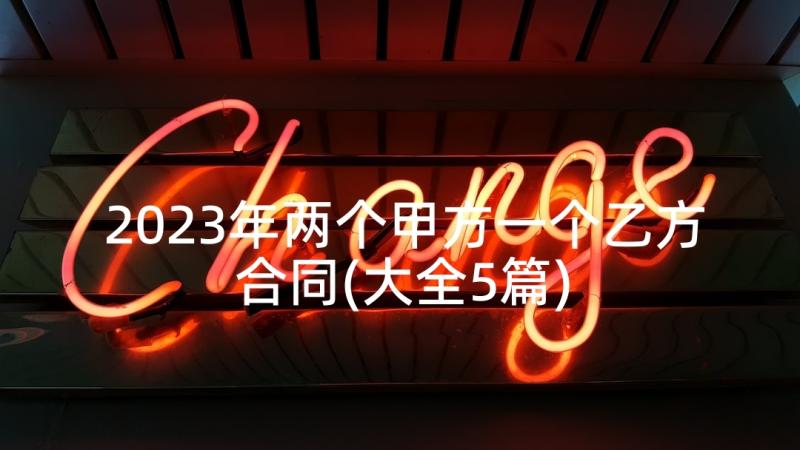 2023年两个甲方一个乙方合同(大全5篇)