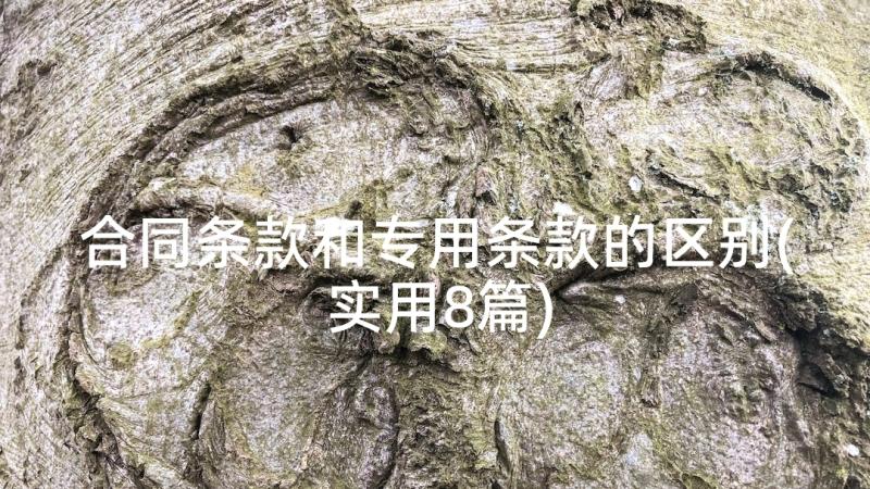 合同条款和专用条款的区别(实用8篇)