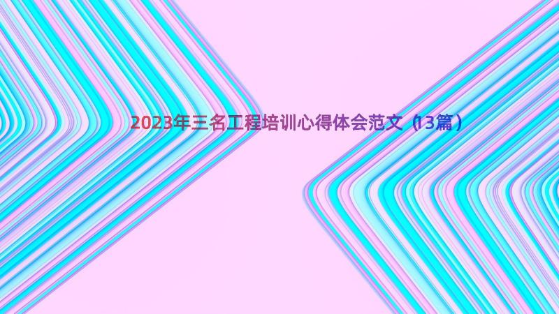 2023年三名工程培训心得体会范文（13篇）