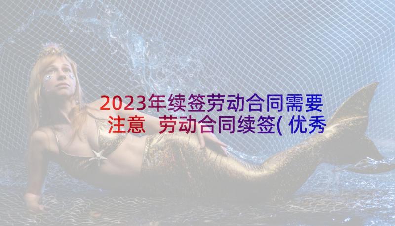 2023年续签劳动合同需要注意 劳动合同续签(优秀8篇)