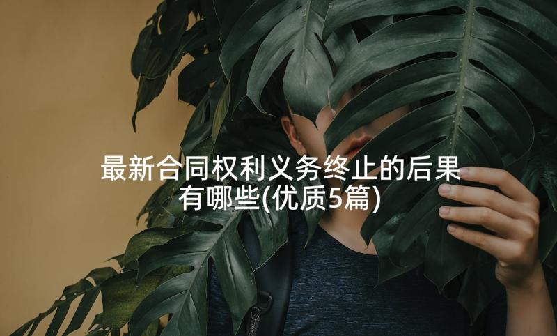 最新合同权利义务终止的后果有哪些(优质5篇)