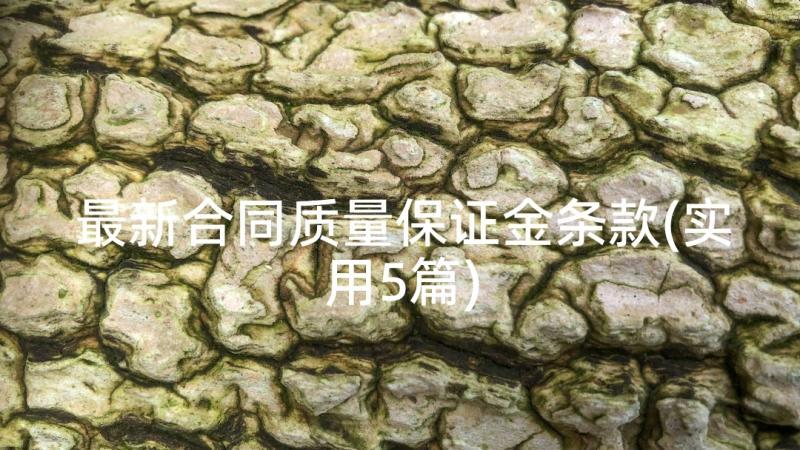 最新合同质量保证金条款(实用5篇)