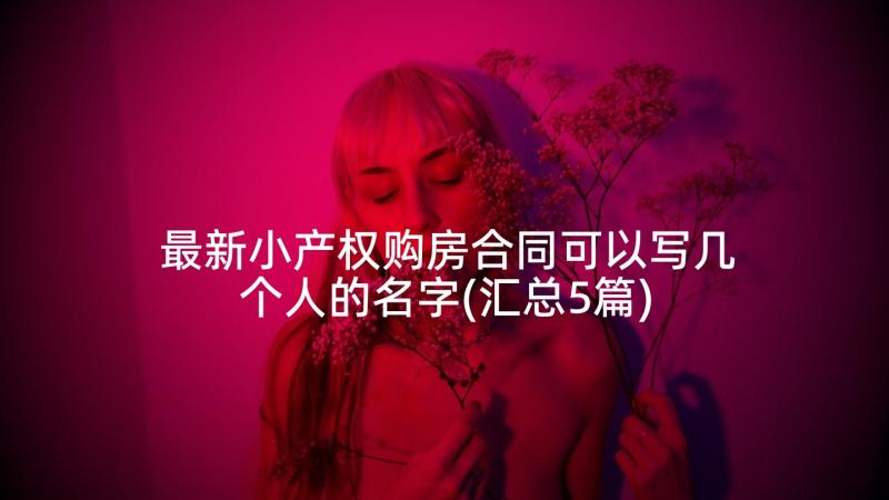 最新小产权购房合同可以写几个人的名字(汇总5篇)