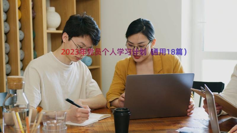 2023年党员个人学习计划（通用18篇）