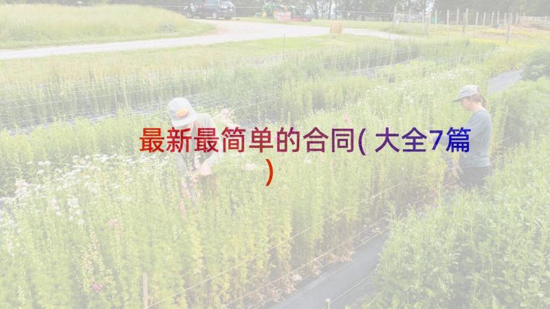 最新最简单的合同(大全7篇)