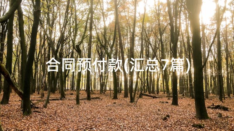 合同预付款(汇总7篇)