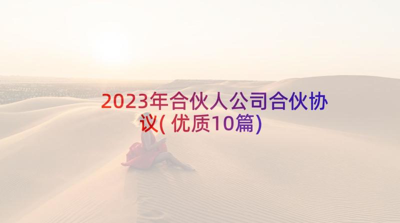 2023年合伙人公司合伙协议(优质10篇)