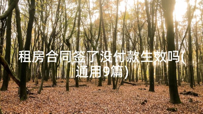 租房合同签了没付款生效吗(通用9篇)