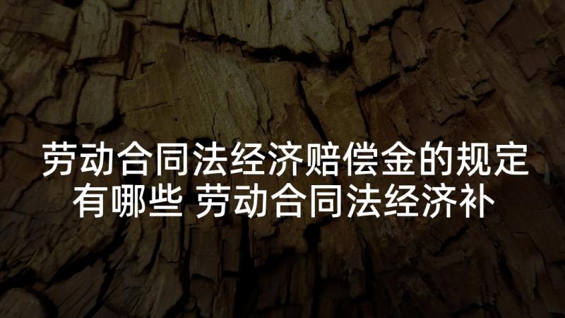 劳动合同法经济赔偿金的规定有哪些 劳动合同法经济补偿金的规定(优质5篇)