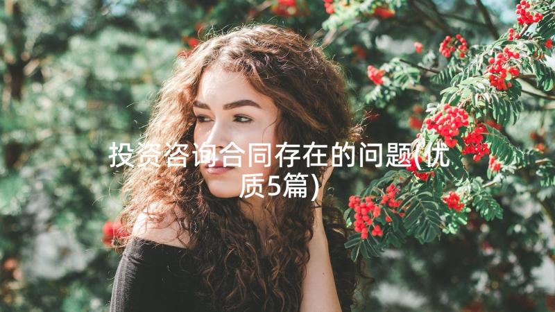 投资咨询合同存在的问题(优质5篇)