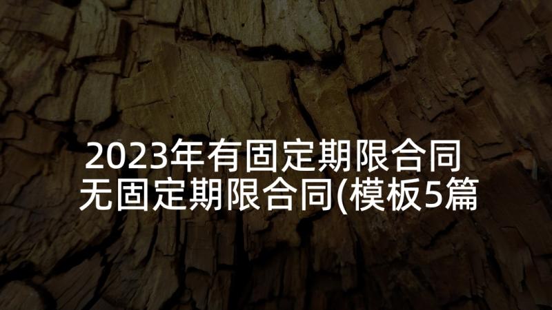 2023年有固定期限合同 无固定期限合同(模板5篇)