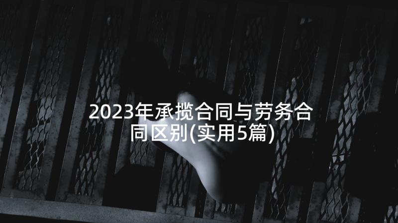 2023年承揽合同与劳务合同区别(实用5篇)