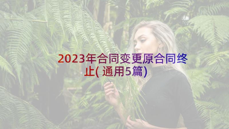 2023年合同变更原合同终止(通用5篇)